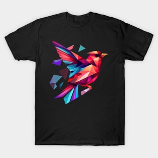 Geometric flying cardinal bird T-Shirt